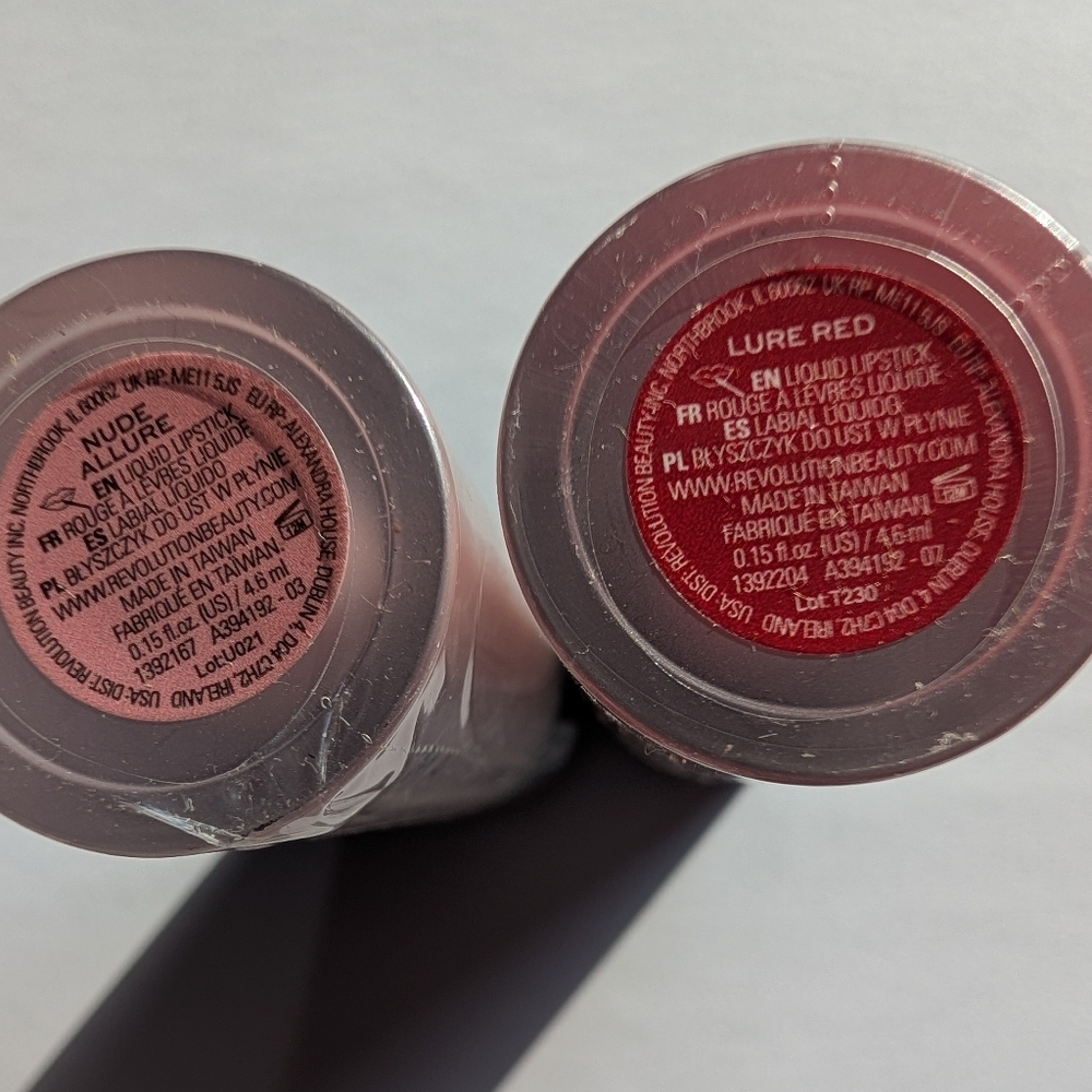 Revolution Matte Bomb Liquid Lip Duo - Red and Nude Lipstick Makeup Lot - Picture 2 of 2